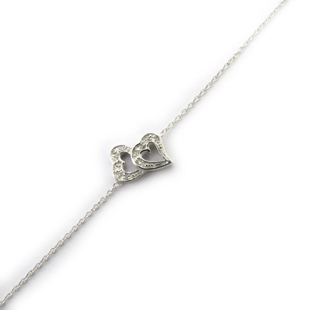 Les Trésors De Lily [M1688] - White 'Love' Silver Bracelet