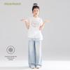 Легкая хлопковая футболка с коротким рукавом и принтом в виде сердечек для девочек Mucmukn Sweetheart
