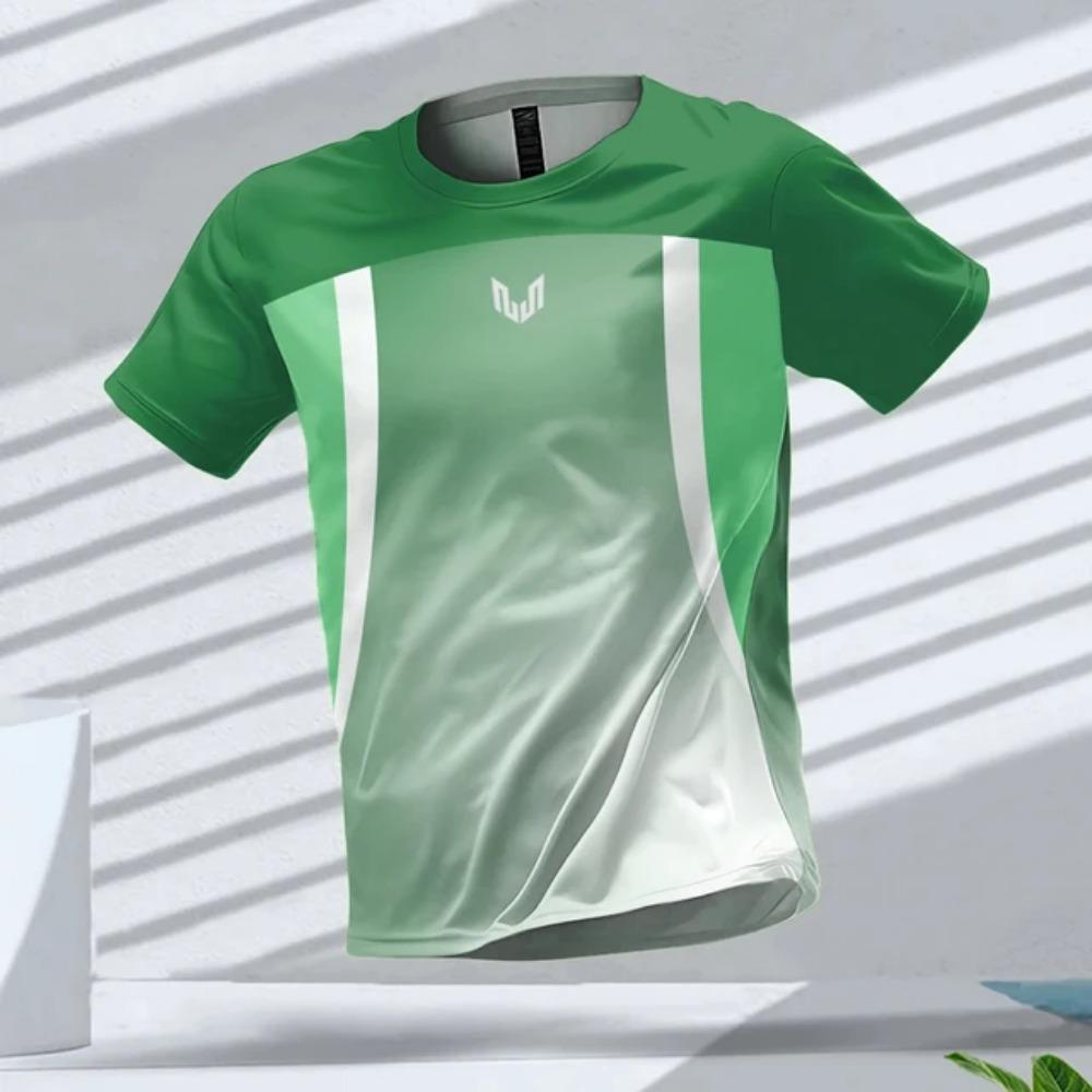 Летняя уличная спортивная одежда для фитнеса, мужская футболка с круглым вырезом и короткими рукавами, топы с принтом, быстросохнущие футболки для спортзала