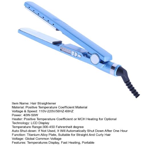 Портативный выпрямитель для волос с дисплеем температуры, электрический щипцы для завивки волос с быстрым нагревом, дорожная плойка для завивки волос, женский инструмент для укладки волос