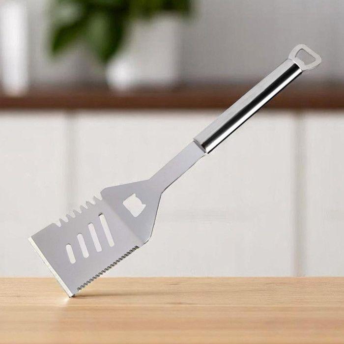 Spatule multifonctions - Inox - 35 cm - 5 en 1 - Ergonomique - Résistante à la chaleur