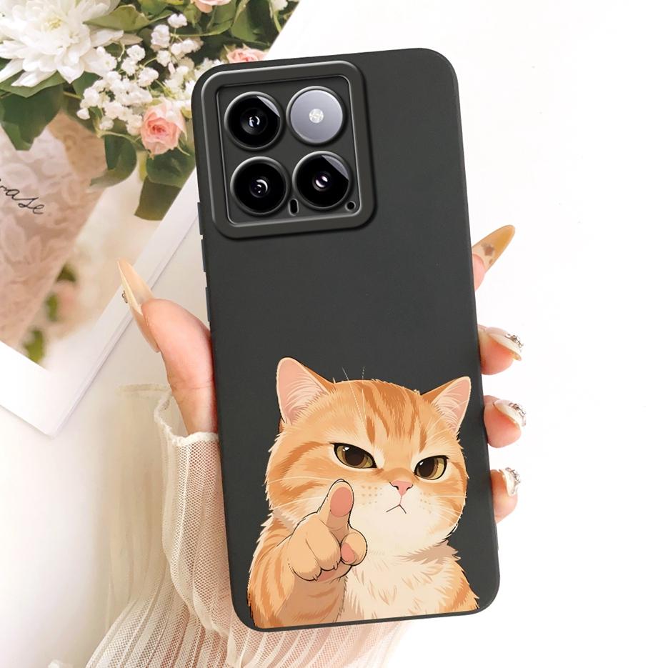 Чехол для Xiaomi Mi 14 Pro Крутой Чехол с Рисунком Совы и Дракона Мягкий Силикон Матовый Чехол для Телефона Для Xiaomi 14 Pro Mi14 5G Задняя Крышка Сумки