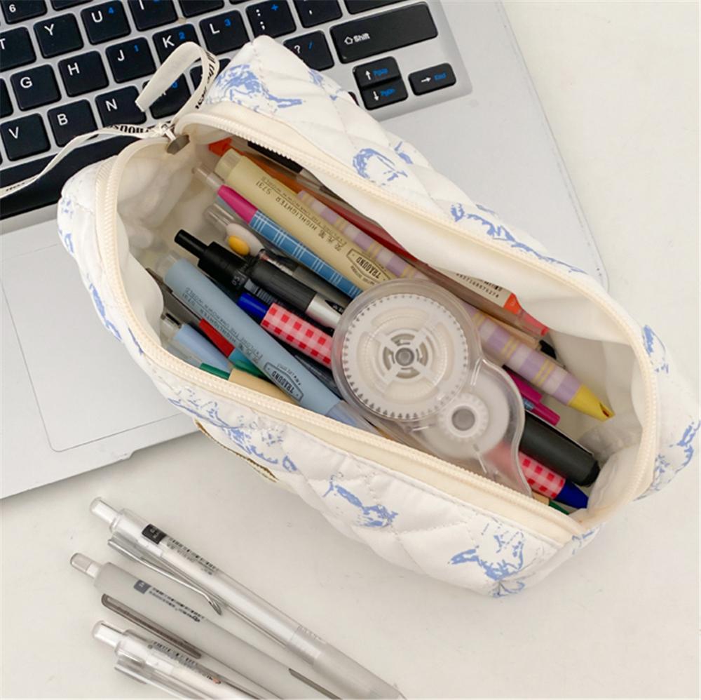 Cute Floral Pencil Bags Korean Style Cosmetics Storage Bag Vintage Multi-Functional Handbag