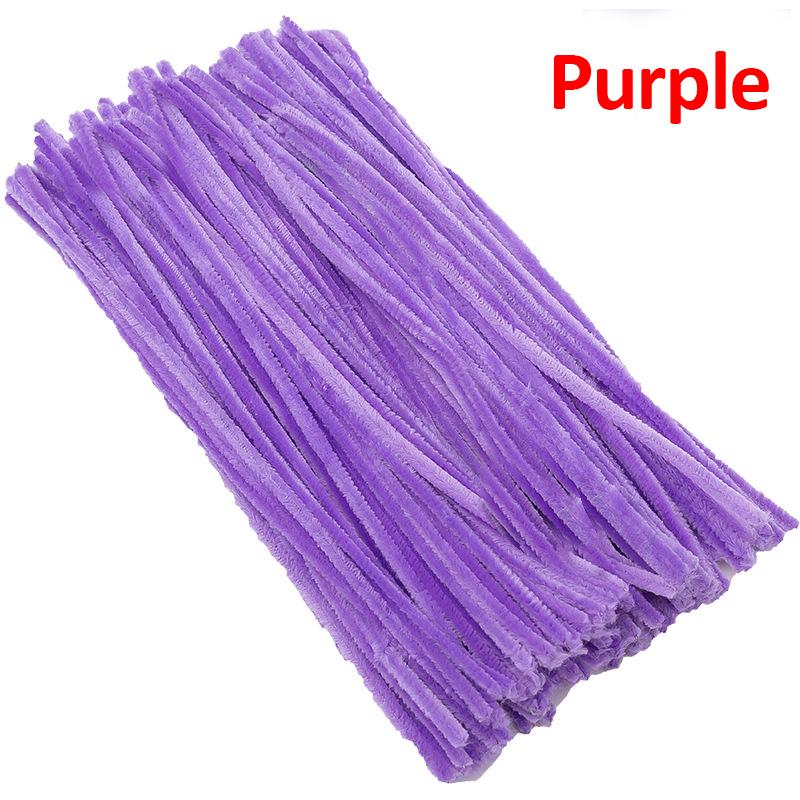 100/10pcs Colorful Chenille Stems Pipe Cleaners Plush Tinsel Stem Wired Sticks Twist Stick Hair Strip DIY Craft Educational Toys
