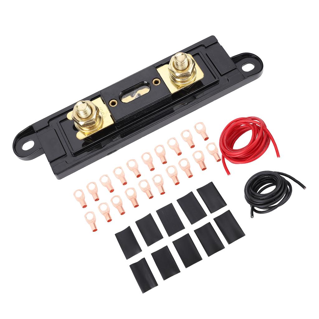 4AWG 20ft Wire Stable Signal Transfer Copper Clad Aluminum Power Ground Cable with 150A Fuse Box for Car RV Trailer