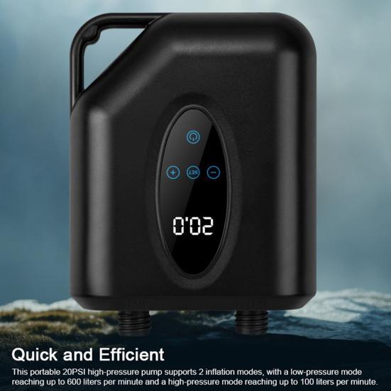 Portable Paddle Board Pump with 6 Nozzles Digital Display 20PSI Electric SUP Pump Auto-Off Deflation Air Compressor Inflatable Stand-Up Boards Boats