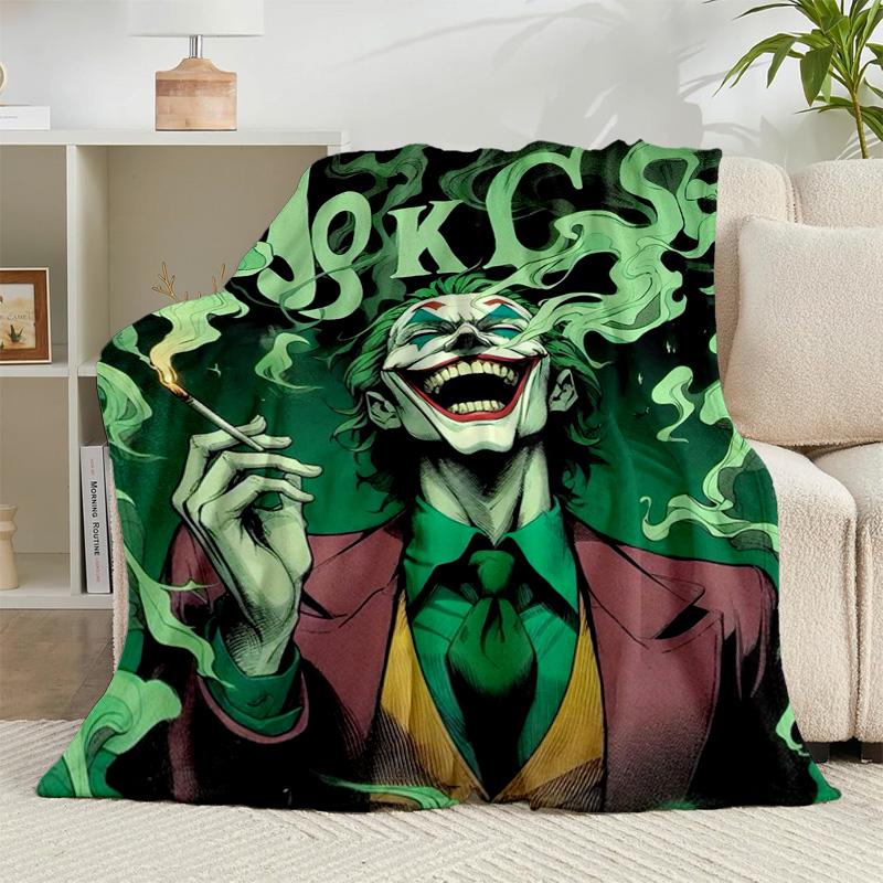 1PC Cool clown Pattern Flannel Blanket Gift, Suitable for Both Men And Women, Soft Ideal for Beds And Sofa, Birthday Or Christmas Gift