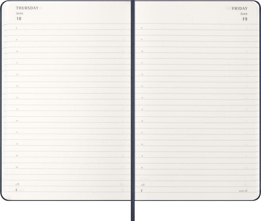 Moleskine 2026 January Daily Large Size W x 21cm Sapphire DHB2012DC3Y26 Planner, Start, 12-Month Diary, (13cm H), Hardcover, Blue,