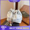 Premium Texture Niche Plaid Cloth Messenger Bag Summer New Trendy Fashion Portable Bucket Bag Women's Bag