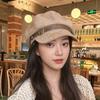 Autumn and Winter New Style Suede Retro Beret Women's Korean Style Old Fashion Temperament Fashionable Face Small Octagonal Hat