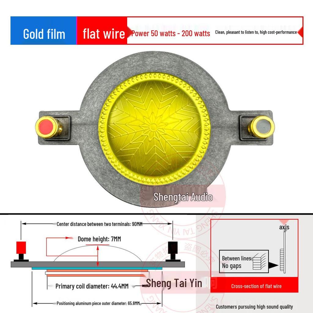 44.4mm Tweeter Voice Coil with Pillar Titanium Diaphragm, Round Flat Wire, 44 Core Speaker Coil, Multiple Options Available