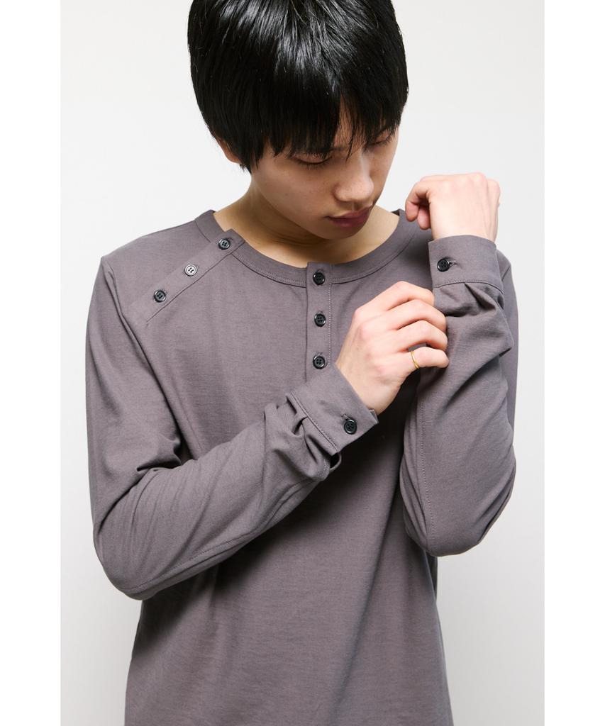 Haechinglum Тройная футболка-henley Розово-серая