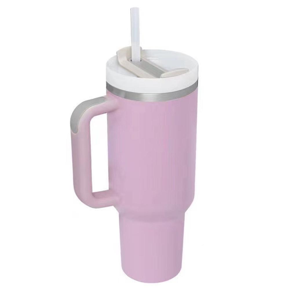 40-унциевый термос с трубочкой и ручкой, двухслойная термокружка из нержавеющей стали для путешествий, для холодных и горячих напитков