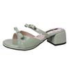 French Elegant Wedge Slippers Women's Head Temperament Open-toe Word with Bow High-heeled Sandals 2025 Summer New