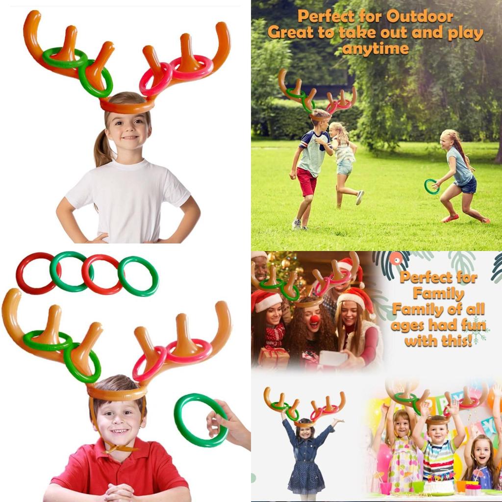 Inflatable Reindeer Horn Headband Throwing Hoop Suitable For Parties Christmas