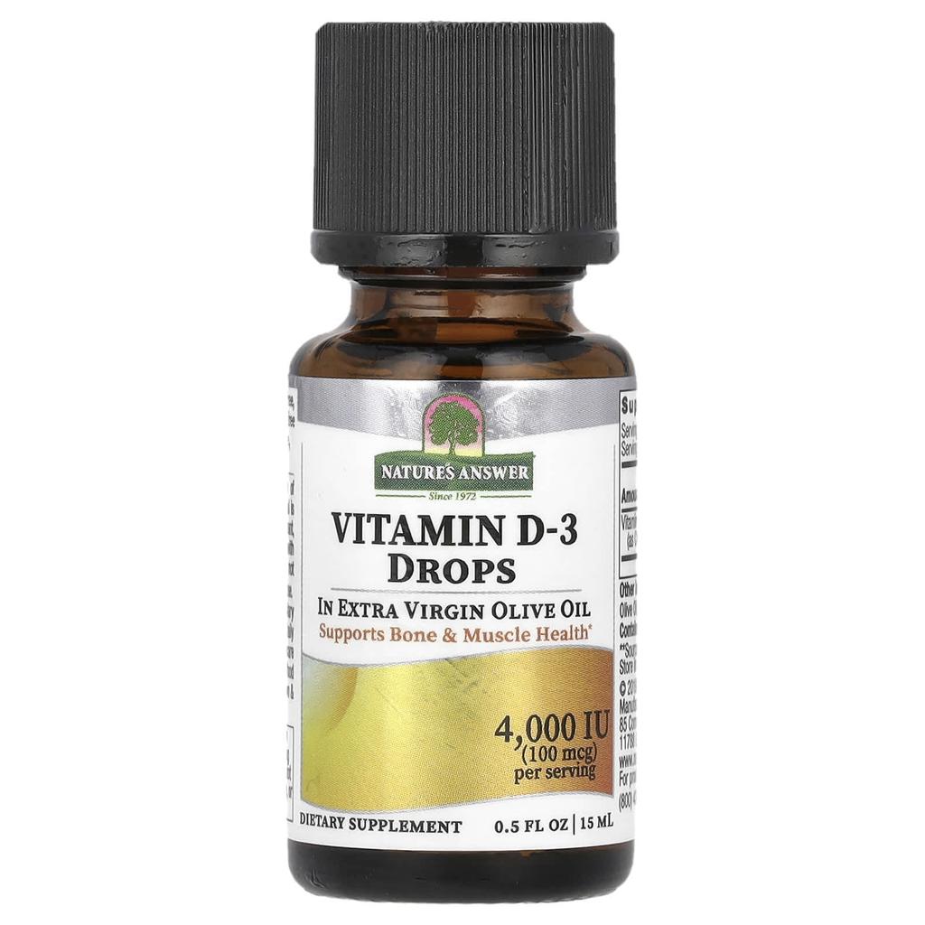 Nature's Answer Vitamin D-3 Drops, 100Mcg(4,000Iu), 15Ml(0.5Fl Oz)