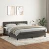 3141492 vidaXL Divan Bed and Mattress Dark Grey 160x200cm Velvet