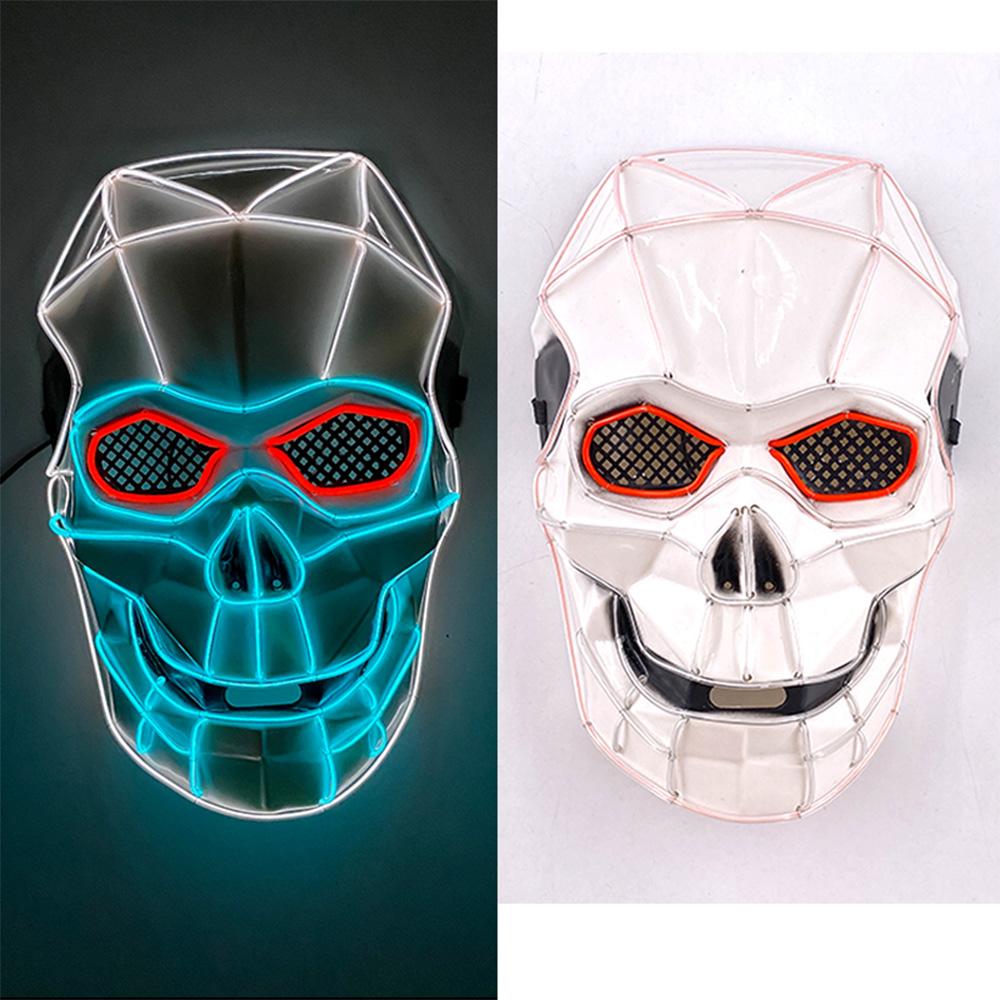 Halloween Skull Light Up Masks Scary Disguise Costumes Dexoration Cosplay Anime Killer Mask Luminous Skull Masks Skeleton Mask