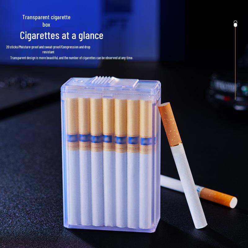 Personalized Portable White Cigarette Case for Men - Creative, Anti-Pressure, Moisture-Proof Sliding Lid, Holds 20 Regular Cigarettes