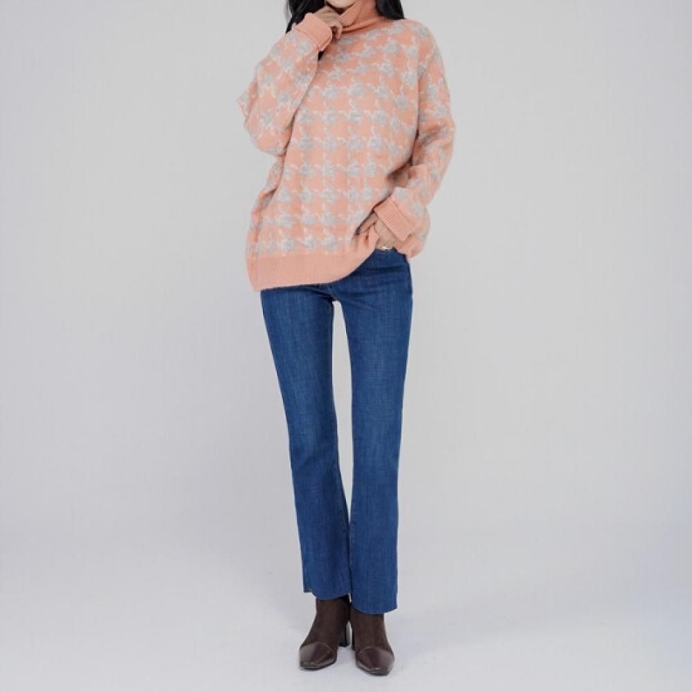 Olivier S cloSet Big houndStooth Mock Neck Knit O2602kn605a