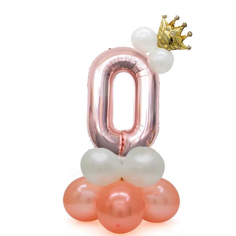 Комбинированный набор из алюминиевой пленки, воздушный шар, украшение на день рождения, свадебные украшения, башня из воздушных шаров с номером