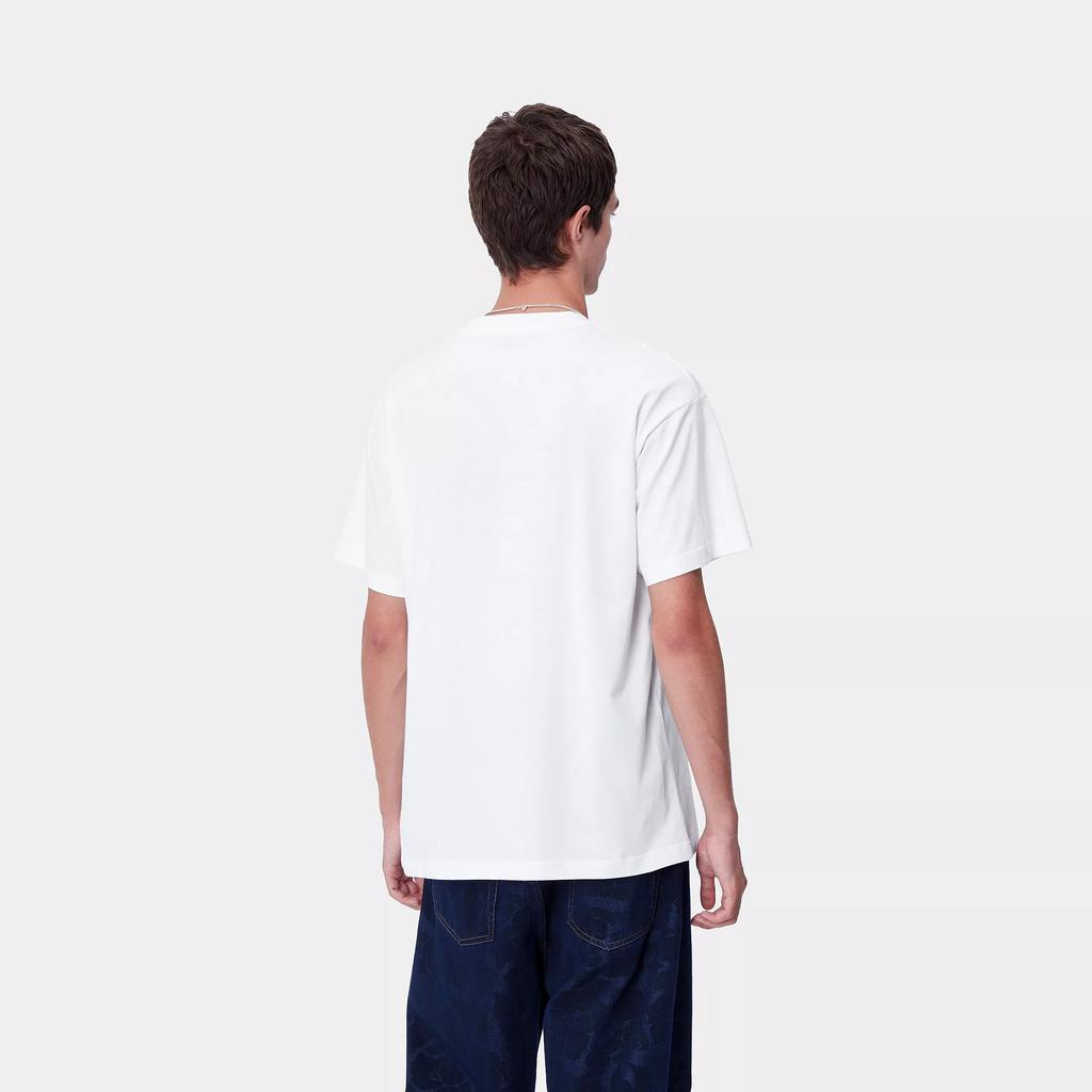 Carhartt WIP FW24 S/S Футболка Brush WIP Свободный крой Принт с буквами Круглый вырез Короткий рукав Мужские футболки I033952-02-XX