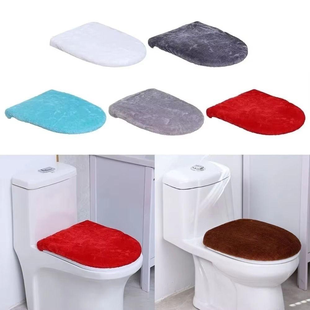 Warm Toilet Seat Cover Thickened WC Cover Easy Install Toilet Lid Cover  Bathroom Decorative