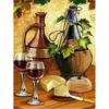 5D DIY Diamond Painting Wine and Cheese Cross Stitch Kit Mosaic Diamond Embroidery Rose Full Round/Square Drill Home Decoration