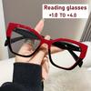 Women Retro Large Frame Fashion Cat's Eye Presbyopia Glasses Ultra Clear Lens Unisex Anti Blue Light Reading Glasses To +4.0