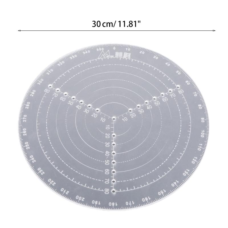 Деревообработка Кругорез Деревообрабатывающий Циркуль Инструмент для рисования кругов Акриловая Точная шкала Центрирующая линейка 20/30см