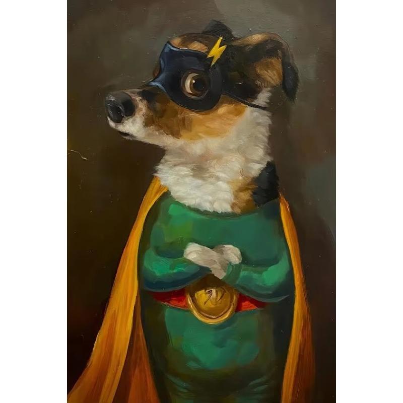 Funny Vintage Art Prints Cute Dog Eat Snacks Poster Retro Animal Wall Cat Have Cookie Cake Canvas Painting For Living Room