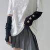 1 Pair Women Gloves Lolita Style Fingerless Knitted Star Patchwork Cool Girl Streetwear JK Party Arm Sleeves Warm Thick Winter Arm Covers