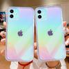 Rainbow Gradient Transparent Phone Case For Iphone 14 13 12 11 Pro Max Xr Xs Max 12pro 13pro Soft Shockproof Bumper Back Cover