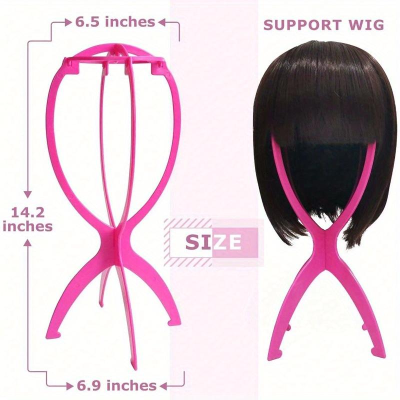 Collapsible Wig Stand for Women, Portable Wig Holder for Styling and Travel, 13.8 Inch Wig Display Head for Multiple Wigs
