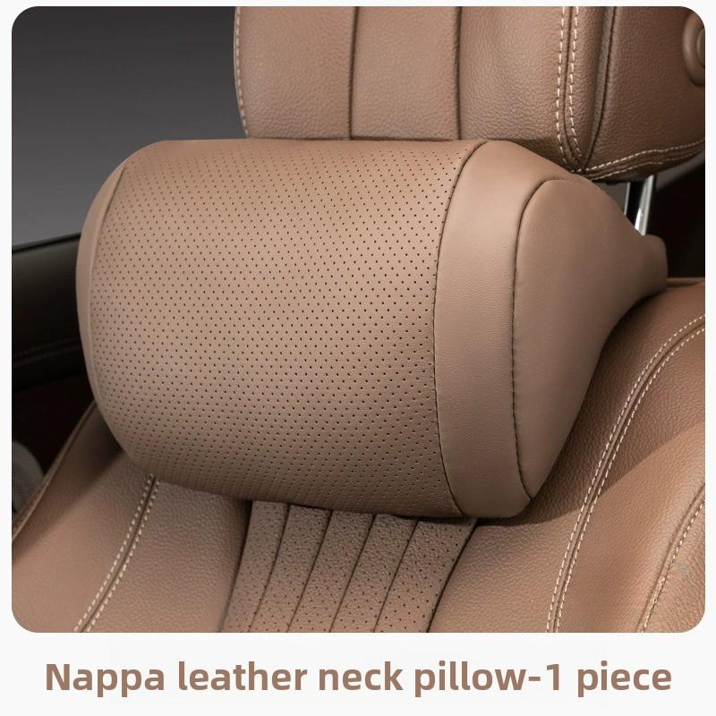 Роскошный подголовник для автомобильного сиденья из кожи наппа, универсальный, для интерьера автомобиля, защита сиденья, подушка для шеи, мягкий и пушистый, подходит для всех сезонов