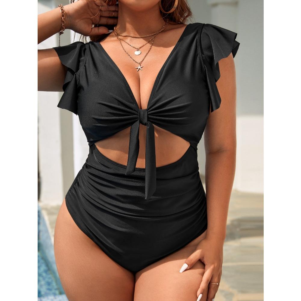 Бикини новый сексуальный костюм цельный купальник однотонный многоцветный купальник больших размеров