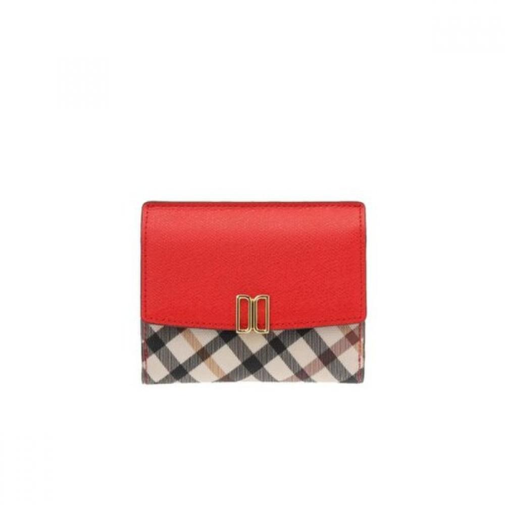 Daks Red Check Dd Logo 2 Fold Wallet Dcwa6f408r2