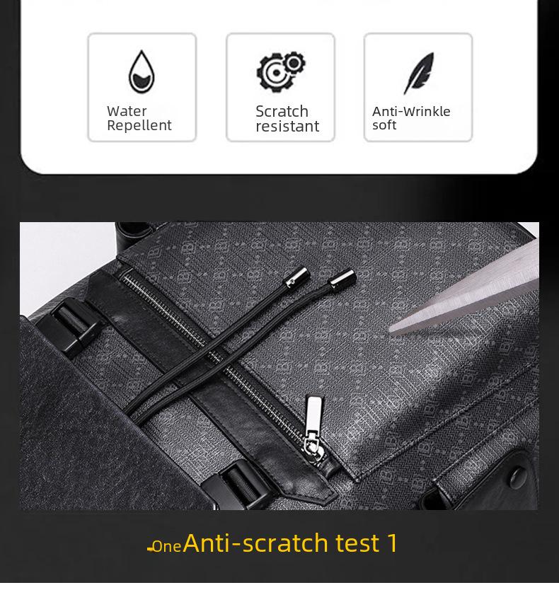 Модный мужской рюкзак из натуральной кожи с большой вместимостью для 15,6-дюймового ноутбука – модный печатный дизайн для школы и путешествий