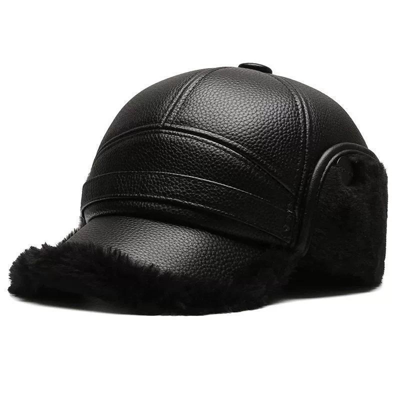 Mink Hair Forward Hat Men's Autumn and Winter Cap Grandpa Casual Versatile Velvet Thermal Hat