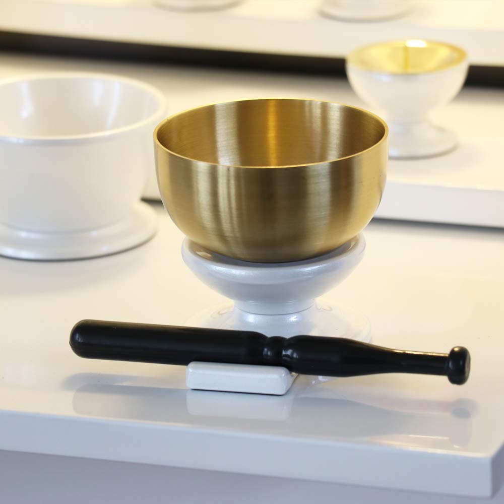 5-piece furniture-style Buddhist altar set [Konohana Small Size] Five-piece Buddhist altar set + Orin set, White, Small