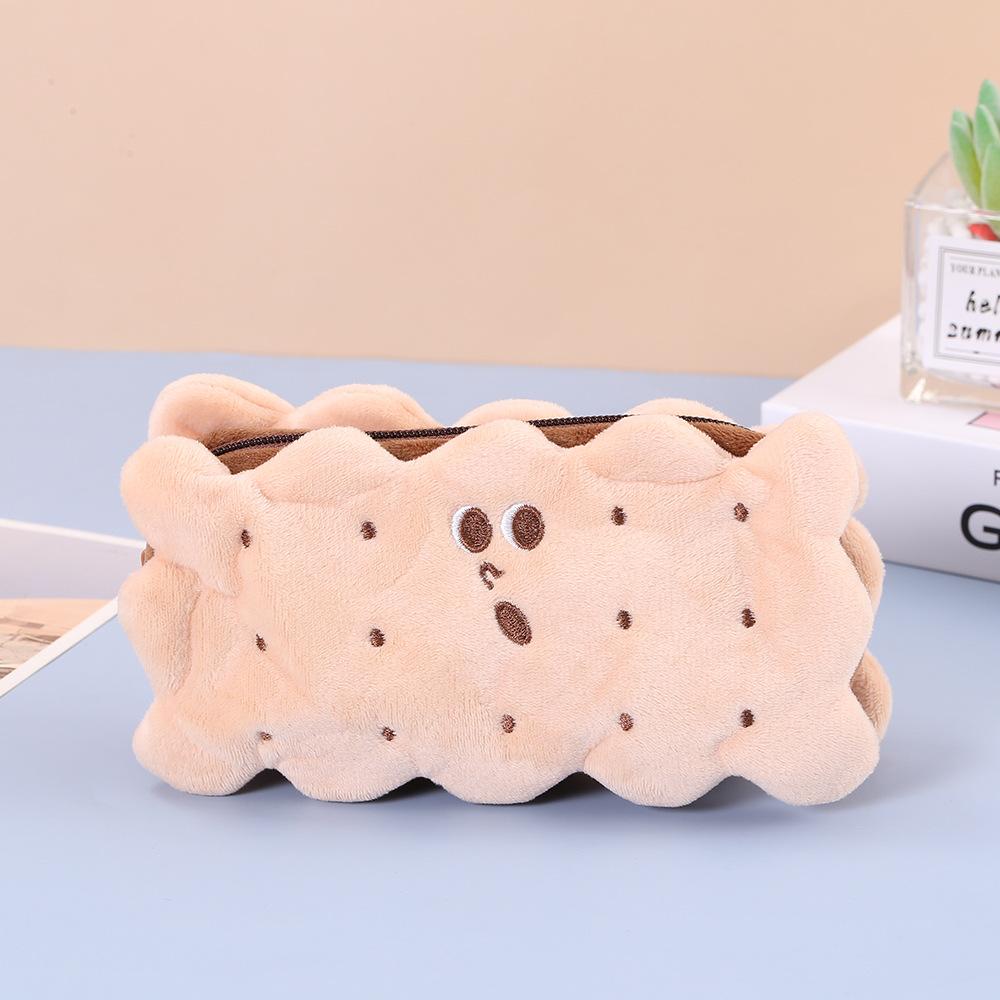 Плюшевая сумка для ручек, сумка-карандаш для сэндвича и печенья, милая большая вместительная студенческая канцелярская сумка