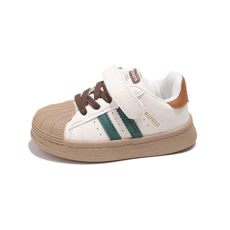 Children's sneakers, simple style for boys and girls, soft-soled, non-slip, shell-toe board shoes, children's casual shoes, single shoes, white shoes