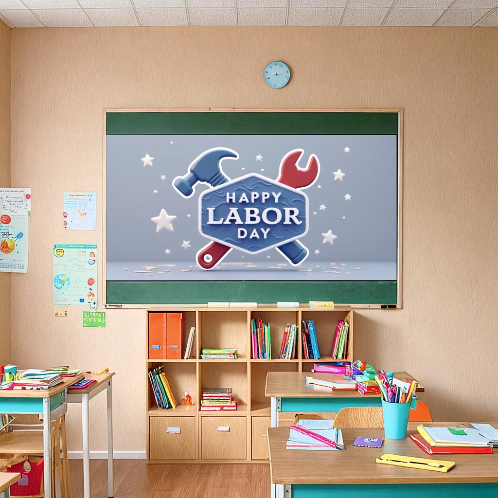 Workers Celebration Colorful Theme Tool Theme Banner Labor Day Banner for Parade Event Community Event Worker Appreciation