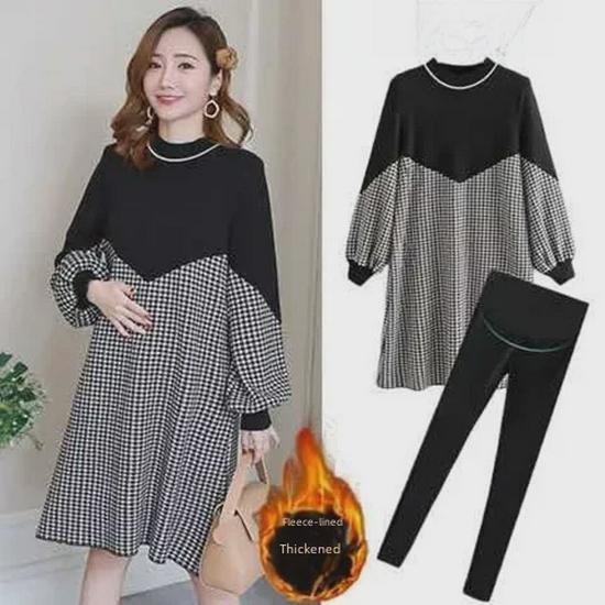 Весенний комплект из бархатной юбки и топа для беременных: Стильная, теплая, скрытая одежда для беременных на осень/зиму