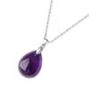 Amethyst Teardrop Silver 925 Power Stone Necklace for Women [GAVU]