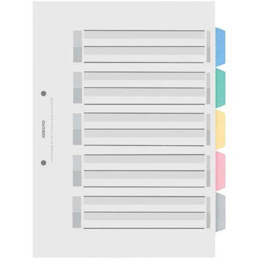 KOKUYO File Index Divider Cards, PP, A4, 5 Tabs, 2 Holes, 5 Sets, Shiki-P30