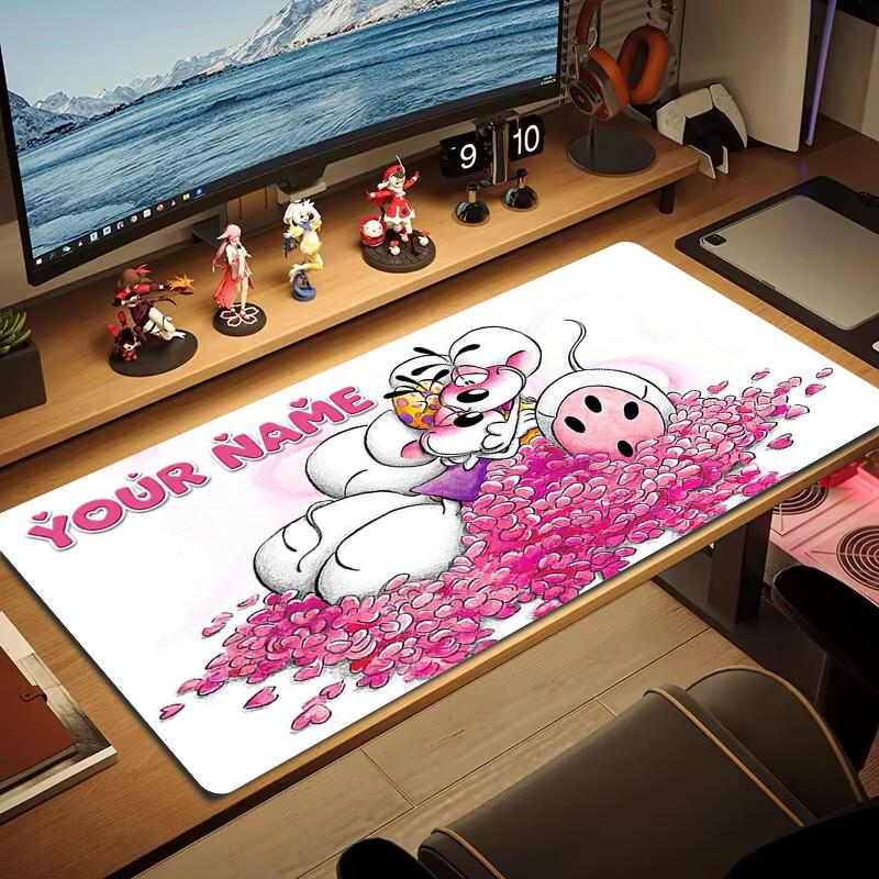 Custom Name diddl Mouse Pad Large Gaming Table Cushion Non-slip Laptop Tablet Big Mousepad XXL Mat Mini PC Playmat With Lock edge_XIA