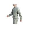 Adidas Оригинальный свитшот в полоску с трилистником и вышитым логотипом, мужские топы с круглым вырезом, серебристо-зеленый IB8696