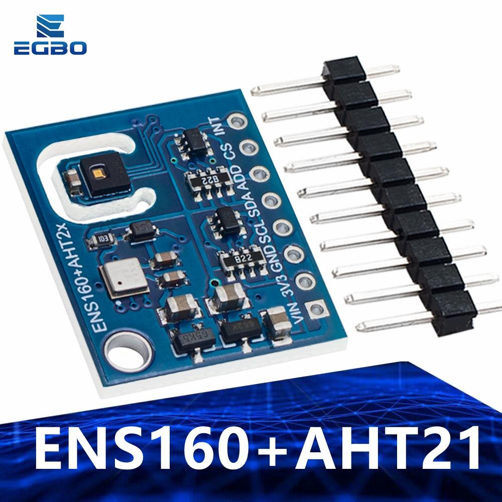 EGBO ENS160+AHT21 CARBON Dioxide CO2 eCO2 TVOC Air Quality And Temperature And Humidity Sensor Replace CCS811 For Arduino