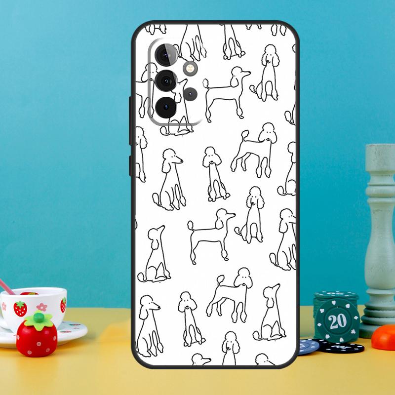 Poodle Dog Cartoon Case For Samsung Galaxy A05 A36 A56 A26 A16 A53 A33 A13 A12 A32 A52 A55 A35 A15 A54 A34 A14